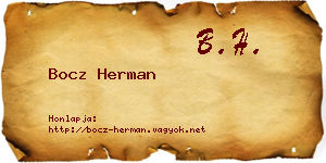 Bocz Herman névjegykártya